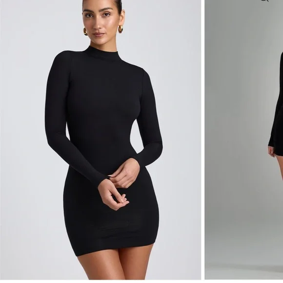 Oh Polly Yara Open back Long Sleeve black dress - Picture 6 of 8